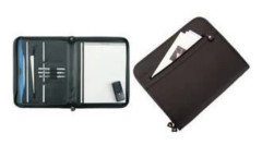 Alassio "MILANO" writing case, DIN A4, leather, black, slot for a DIN A4 writing pad, additional (30013)