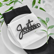 Bordsdekoration Just Married Svart - 6-pack
