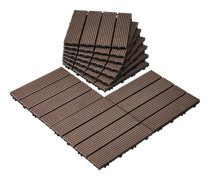 Klickgolvsplattor Plastträ 27-pack 30x30 cm Vattentäta för Veranda
