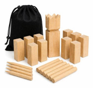 Kubb-spel - FERRY LEKSAKER - 21 delar - Naturligt trä - Förvaringsnät - 2-12 spelare