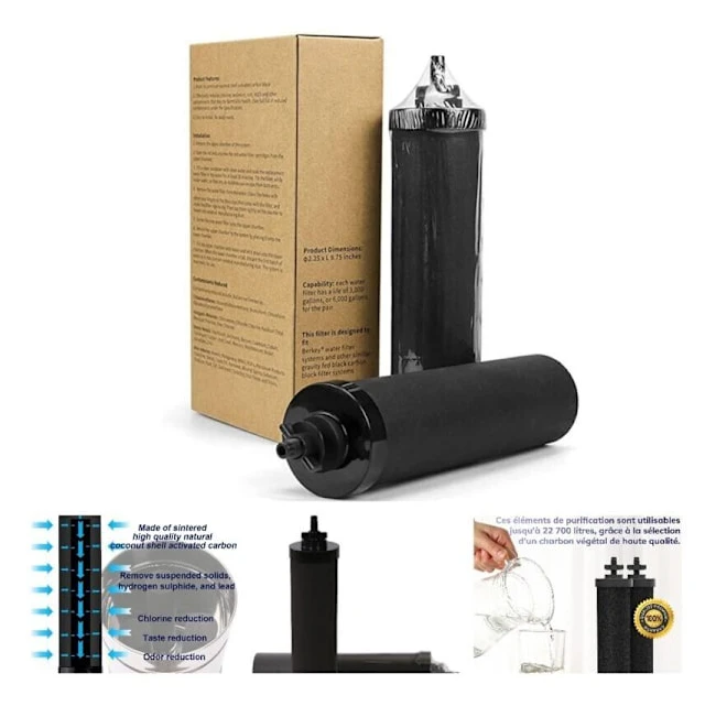 NSF/ANSI 42 & 372 Certifierat Vattenfilterpaket, Ersättning för Berkey® Gravity Vattenfiltersystem Kompatibelt