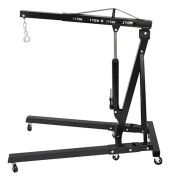 Motorlyft/verkstadskran - Hydraulisk hopfällbar motorkran - Kapacitet 0,5–2 ton - Lyfthöjd 0–2,1 m - 6 hjul - Justerbar bom - Kolstålsram