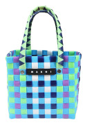 Marni Färgstark Vävlogotyp Polypropen Och Läder Mini Axelväska Barnväskor Grön Blå Lila M00178M00IWMW55F0M845 Basic Set (Bag+Dust Bag)