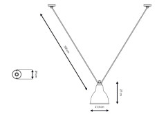 Lampe Gras N323 XL Pendel Rå Koppar Round