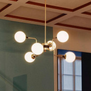 Galassia LED-hänglampa, guldfärgad, 6 lampor, 91 cm - Stilnovo - Vardagsrum - Design - Mässing - Med flera ljuskällor