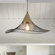 Lizzie hänglampa svart/mässing Ø 60 cm - COREP SAS - Vardagsrum - Metall - Med lampskärm