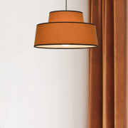 Mallorca hänglampa, karamell, Ø 38 cm, bomull – COREP SAS - Vardagsrum - Tyg / textil - Med lampskärm