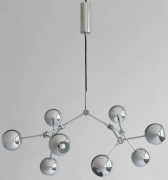 Drop Globe Mini-ljuskrona, krom, 95 cm – 101 Copenhagen - Vardagsrum - Modern - Aluminium - Med flera ljuskällor