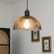 Duomo hänglampa, rökgrå/svart, Ø 25 cm – COREP SAS - Vardagsrum - Glas - Med lampskärm