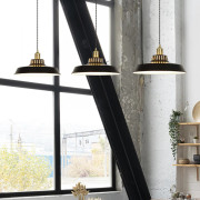 Thelma hänglampa, matt svart, Ø 38 cm – COREP SAS - Vardagsrum - Metall - Med lampskärm