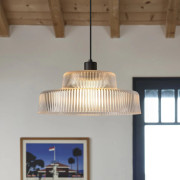 Lorenzo hänglampa klar/svart Ø 35 cm - COREP SAS - Vardagsrum - Modern - Glas - Med lampskärm