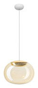 La Mariée LED-hänglampa, guld/vit, Ø 28 cm - Stilnovo - Vardagsrum - Design - Glas - Med en ljuskälla