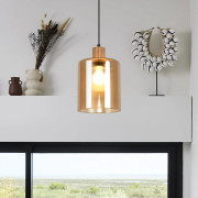 Giovanni hänglampa, bärnstensfärgad/natur, Ø 18 cm – COREP SAS - Vardagsrum - Modern - Glas - Med lampskärm