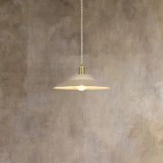 Louise hänglampa, elfenbensfärgad, Ø 38 cm – COREP SAS - Vardagsrum - Metall - Med lampskärm