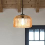 Luigi hänglampa, bärnstensfärgad/svart, Ø 25 cm – COREP SAS - Vardagsrum - Modern - Glas - Med lampskärm