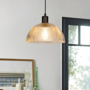 Duomo hänglampa klar/svart Ø 25 cm - COREP SAS - Vardagsrum - Glas - Med lampskärm