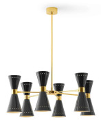 Megafono pendellampa, svart, 80 cm, 12 lampor - Stilnovo - Vardagsrum - Design - Metall - Med flera ljuskällor
