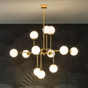 Galassia hänglampa, guldfärgad, 12 lampor, Ø 120 cm - Stilnovo - Vardagsrum - Design - Mässing - Med flera ljuskällor