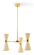 Megafono pendellampa, elfenbensfärgad 54 cm, 6-armad – Stilnovo - Vardagsrum - Design - Metall - Med flera ljuskällor
