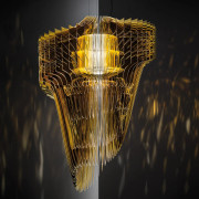 Aria M hänglampa, guld, Ø 60 cm - Slamp - Vardagsrum - Design - Plast - Med en ljuskälla