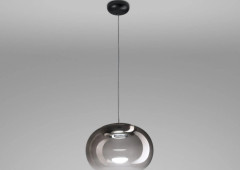 La Mariée LED-hänglampa, rökgrå, Ø 28 cm - Stilnovo - Vardagsrum - Design - Glas - Med en ljuskälla