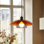 Jolly hänglampa, bärnstensfärgad/svart, Ø 38 cm – COREP SAS - Vardagsrum - Glas - Med lampskärm