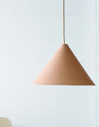 Hänglampa Ceramic Cone, beige, Ø19 cm, porslin, G9 – Moebe - Vardagsrum - Design - Keramik - Med en ljuskälla