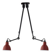 302 Dubbel Taklampa Röd - Lampe Gras - Vardagsrum - Metall
