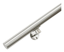Ledstång i borstat rostfritt stål 120 cm + 2 hållare