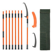 Manuell grensåg, blad av kolstål, justerbar längd 2,2 till 8,2 m, vikt 5 kg, lätt aluminiumlegeringshandtag, dubbel låsdesign