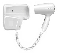 Väggmonterad Elektrisk Hårtork 1200W 2 Hastigheter med Inbyggd Ställning Vit Vit