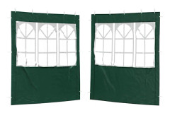 Partytältvägg 2 pcs 200 x 195 cm Grön PE och stål