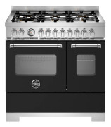 Bertazzoni MAS96L2ENET2 Master gasspis 90 cm med 6 brännare och 2 ugnar, matt svart