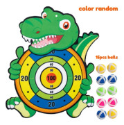 16 delar (15 bollar + 1 bräda) Livfulla klibbiga bollar med elefant och dinosaurie, designade för ett säkert och engagerande familjespel som förbättrar koordinationen [YJD] Dinosaur 15pcs balls +1 board