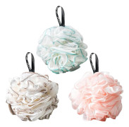 wxsp 3 stycken skummande duschsvamp, 50 g, mjuka badsvampar, nätpuff luffa, färgglad duschsvamp, lätt skummande, för rengöring, kroppsskrubb,