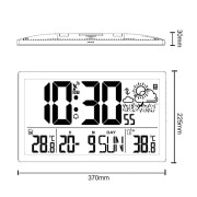 GreenBlue GB218 Extra Large LCD Wall Clock with Weather Station and Temperature Display