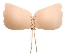 Självhäftande axelbandslösa behåar för kvinnor Rygglösa osynliga push-up samlande bralette underkläder Skin B
