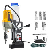 Magnetisk Borr, 1100W 1,57 Borrdiameter, 2697lbf/12000N Bärbar Elektrisk Magnetisk Borrpress med 7 Borr, 580 RPM Maxhastighet Borrmaskin för alla