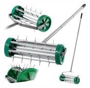 Handhållen Aerator för Gräs, Gräsmatta, Metallkonstruktion, 43,5 cm Bredd, 3,3 cm Spik Längd