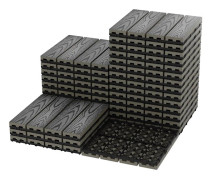 Kompositträdäckplattor, Allväders, Sammanlänkad Design,Grå 27PCs