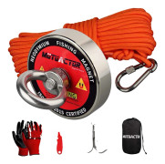 Magnetisk Återvinningskrok, 400lb Dragkraft, Dubbel-Sidig Attraktion,Magnetrepklor, 400LBs Vertikal