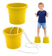 Gångstyltor bucket stilts i plast 2-pack gul 11x13 cm