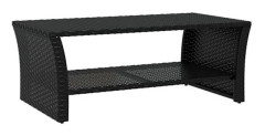 Soffbord - Exklusivt Hem - Svart - Väderbeständig flätad resin - 100 x 50 x 40 cm