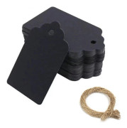 300 st presentetiketter i kraftpapper, härliga bokmärksetiketter med 20 m rep black