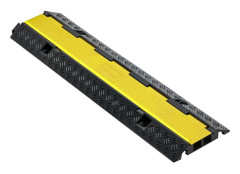 Kabelrampskydd, 9 979 kg/axel Kapacitet, 2-kanals Kraftig Gummi Kabel Slang Trådskydd, 32 x 31 mm Kanal, Trafikdämpare med Öppningsbar Lucka