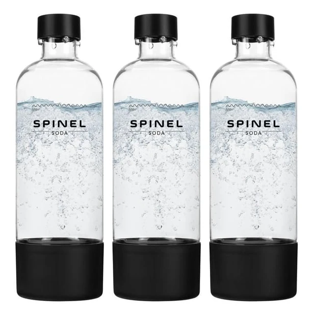 Sats med 3 kolsyrebottles - Spinel Soda - BubbleON - 1L BPA-fri - återanvändbar flaska
