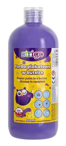 Affischfärg i flaska 500 ml lila STRIGO