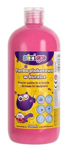 Affischfärg i flaska 500 ml rosa STRIGO