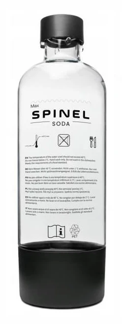 Kolsyrningsflaska - Spinel Soda - BubbleON - 1L utan BPA - kompatibel med kolsyremaskin - återanvändbar