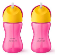 2x BOUTEILLE AVENT SCF798/02 KOPP MED STRÅ N 300ML ROSA FÖR BARN FRÅN 12 MÅNADER